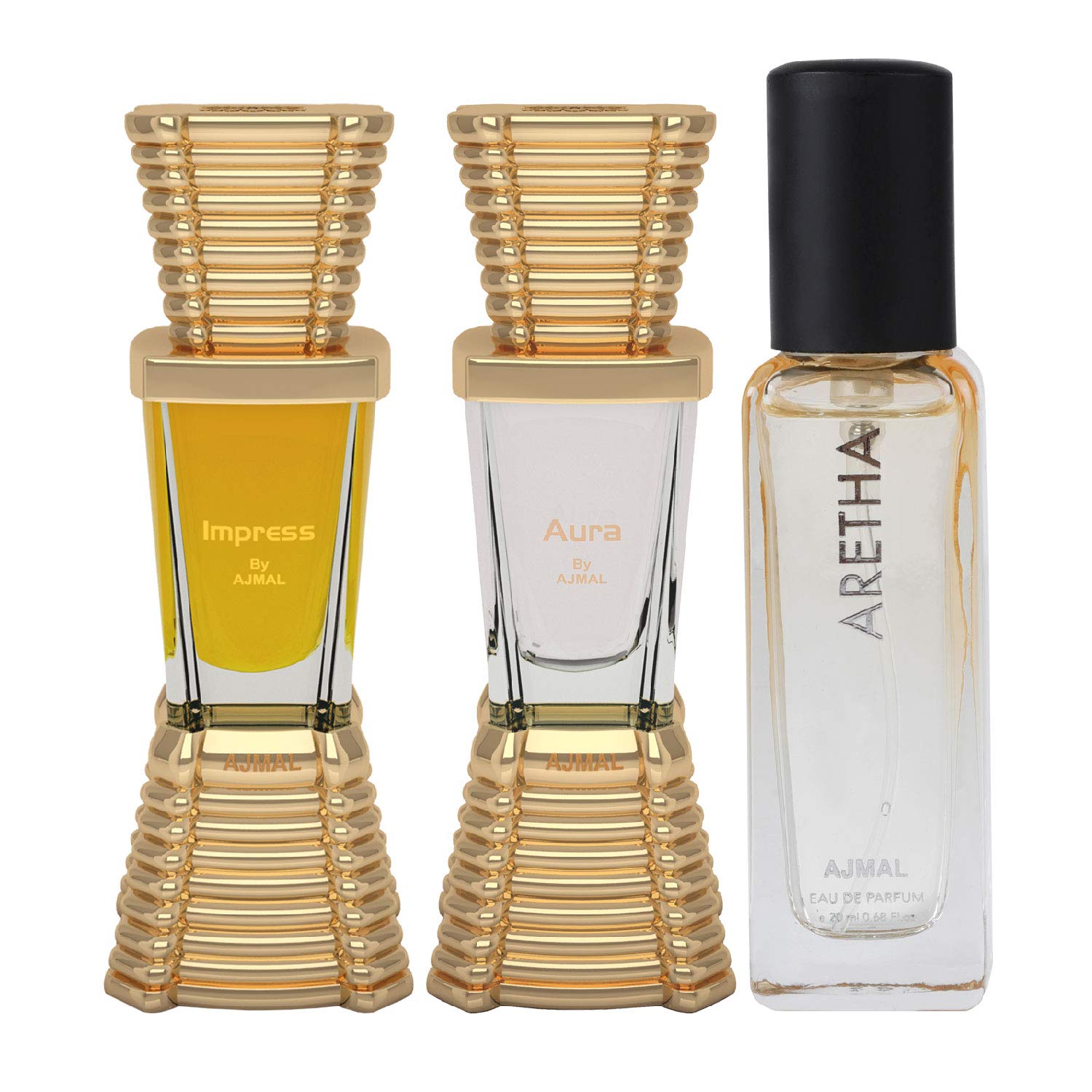 Ajmal Impress and Aura each of 10ml & Aretha EDP 20ML Pack of 3 (Total 30ML) for Men & Women-picture-50