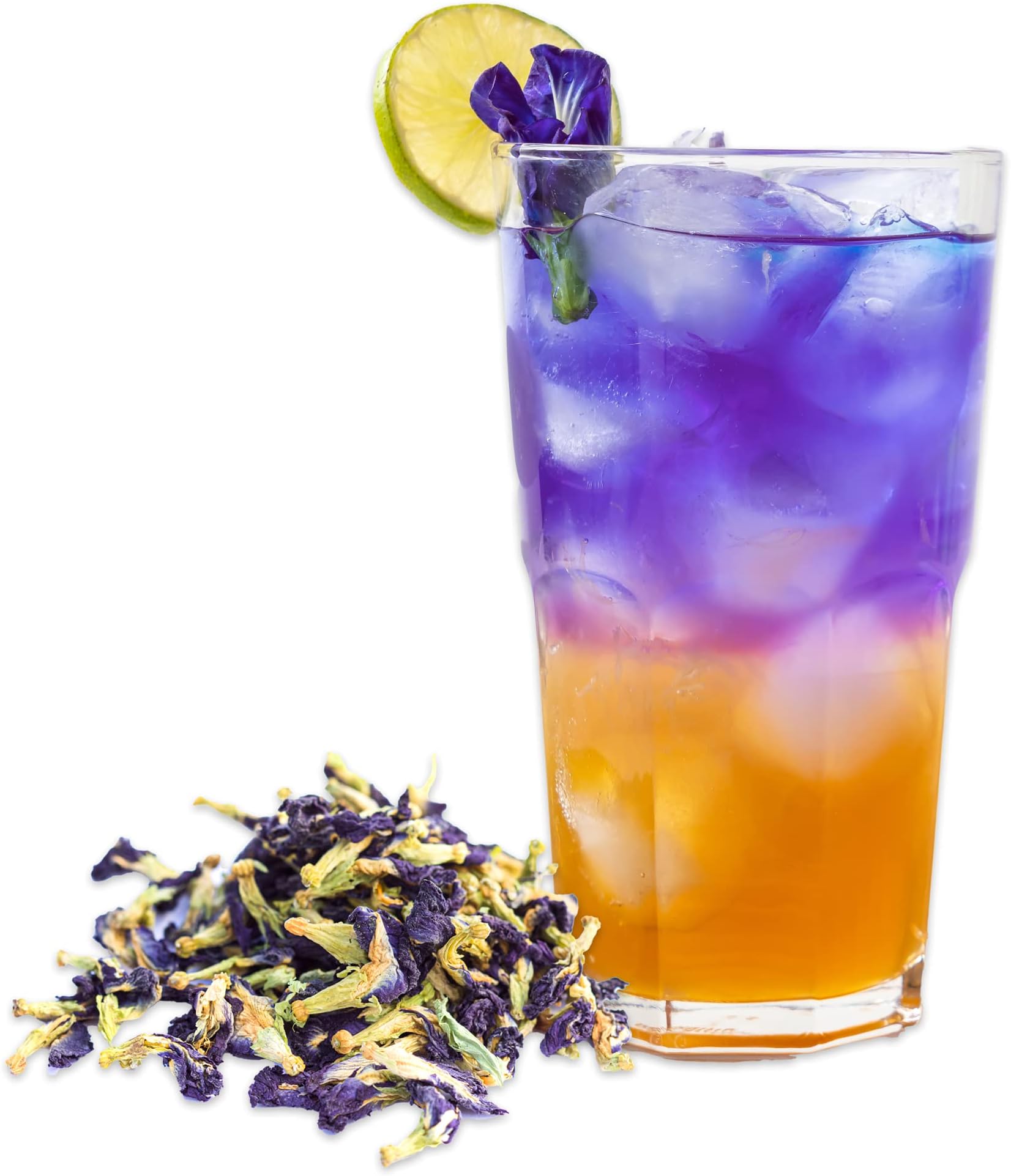Shangri-La Tea Company Butterfly Pea Flower Loose Leaf Tea - All Natural, Herbal Decaf, Brews a Charming Blue Hue, Ideal for Tea Lovers, 8 Oz (Pack of 1)