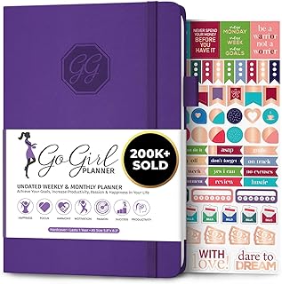 GoGirl Planer und Organisator für Frauen - Wochenplaner, Ziel-Journal & Agenda zur Verbesserung von Zeitmanagement, Produktivität & glücklicherem Leben. Undatiert, für 1 Jahr, A5-Größe - Lila