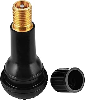 Valve-Loc TR-413 1-1/4" Tubeless Tire Valve Stems, 4-Pack, Quick Snap-in Universal Schrader Replacement, Heavy-Duty Heat Resistant Rubber, Standard Black