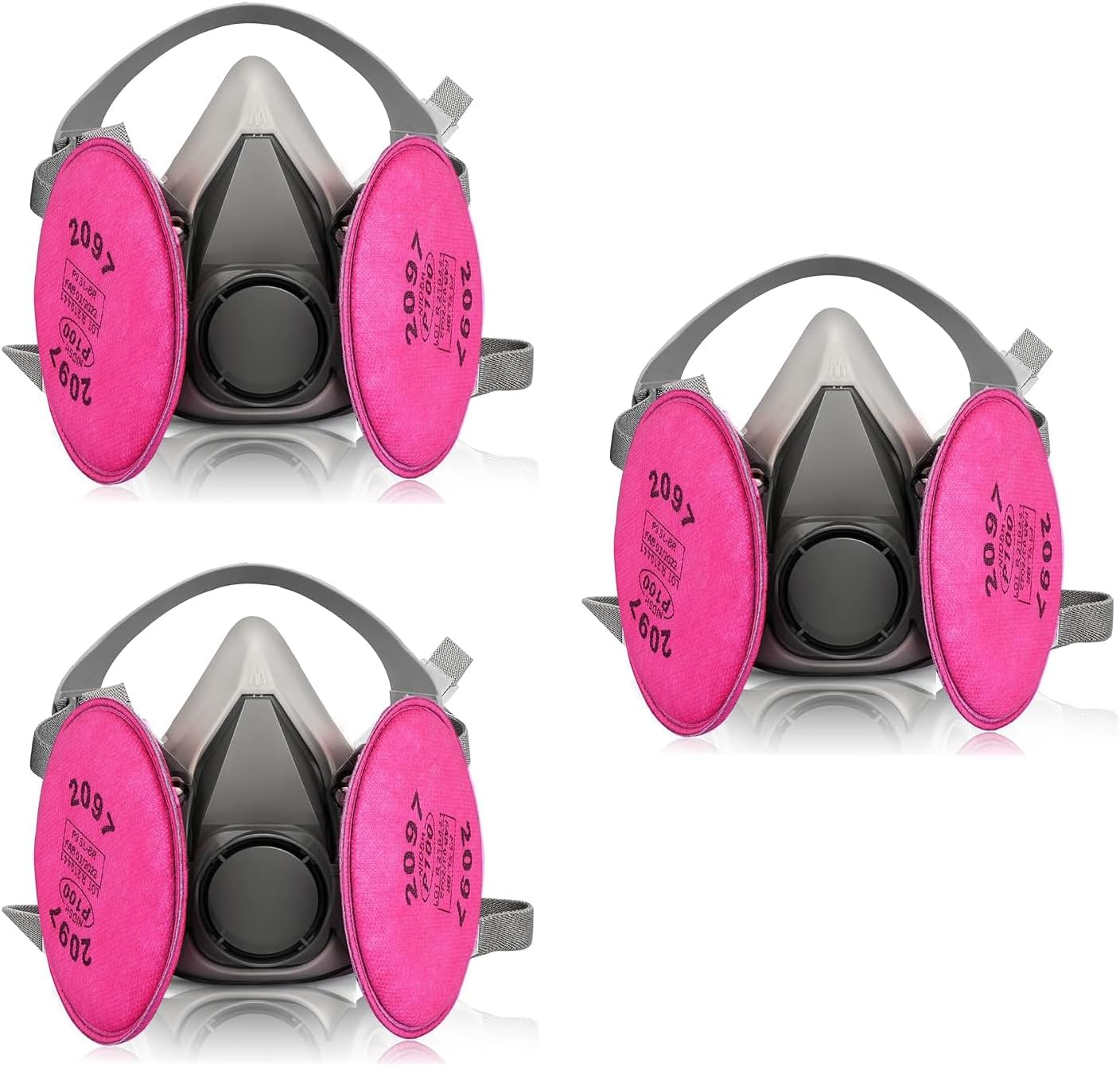 Respirator Mask - Half Face Gas Mask - Reusable Respirator Mask with 2097 Filters - for Paint, Epoxy Resin, Fumes, Woodworking, Organic Vapor Gas Perfect for House DIY Project(3 sets)