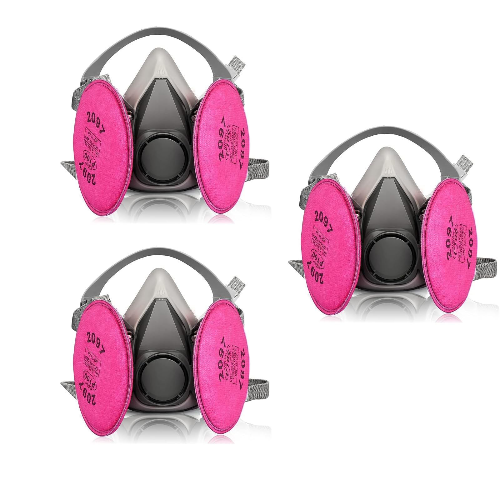 Respirator Mask - Half Face Gas Mask - Reusable Respirator Mask with 2097 Filters - for Paint, Epoxy Resin, Fumes, Woodworking, Organic Vapor Gas Perfect for House DIY Project(3 sets)