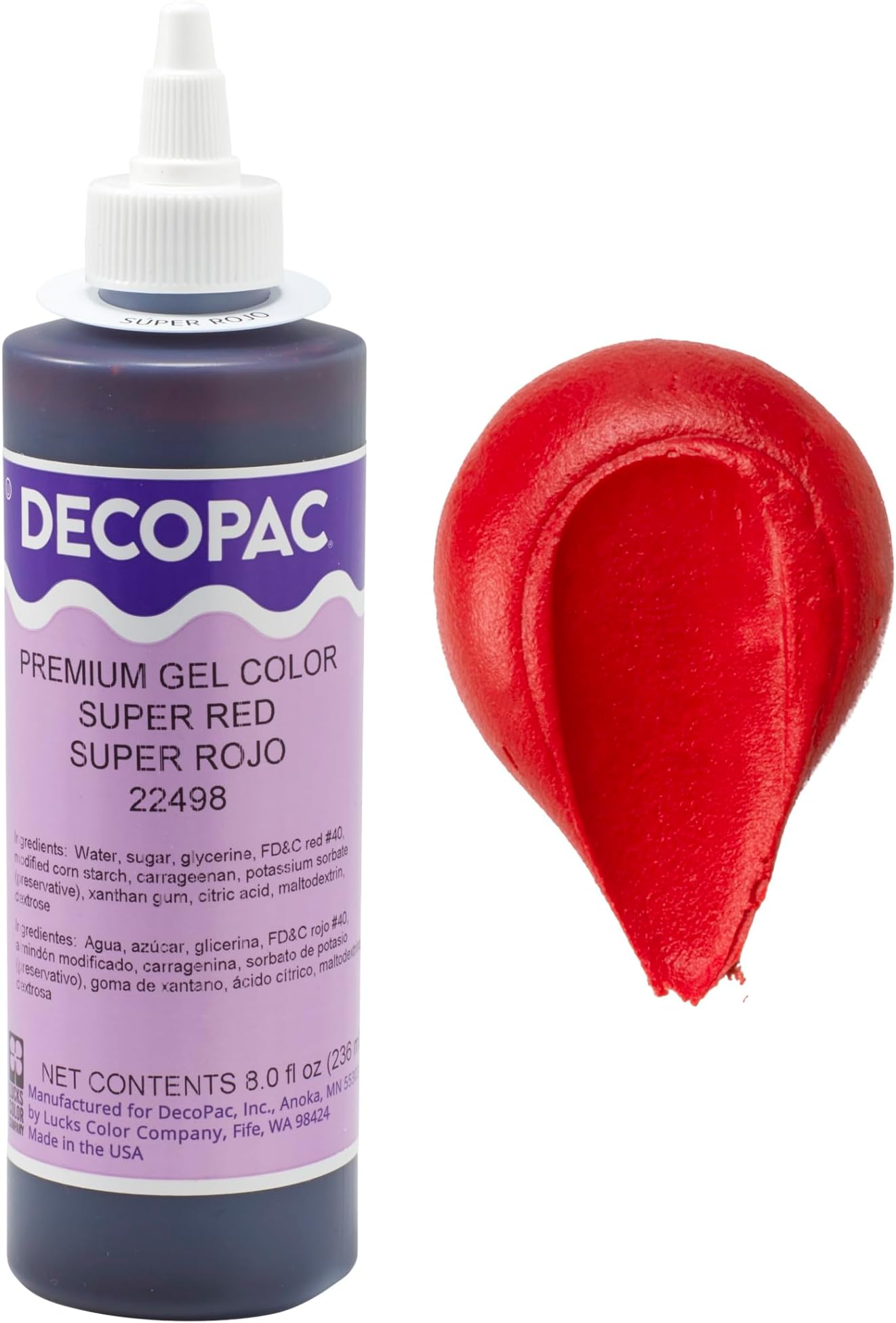 Premium Gel Food Coloring | Super Red Food Coloring For Baking | 8oz | Color Buttercream, Fondant, Frosting & Piping Gel, Food Safe, Highly Concentrated Gel, 8 oz - Super Red