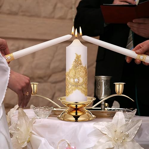 Vista 20 de Irenare Unity - Velas con soporte para ceremonia de boda, accesorios de decoración de boda, portavelas de cristal, vela para eventos formales