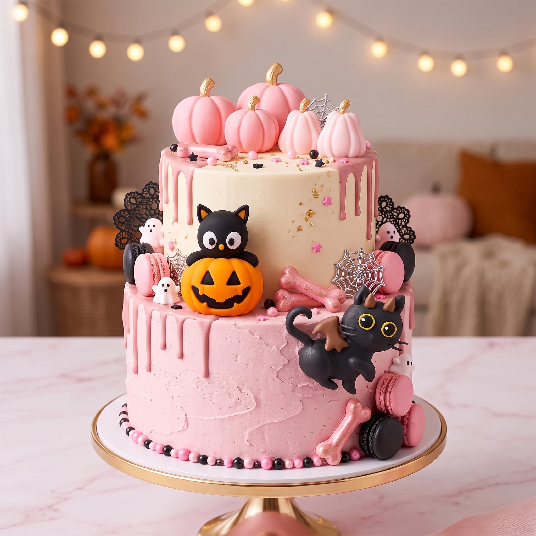 LaVenty Halloween Black Cat Cake Topper Spooky Birthday Cake Decorations — image 1