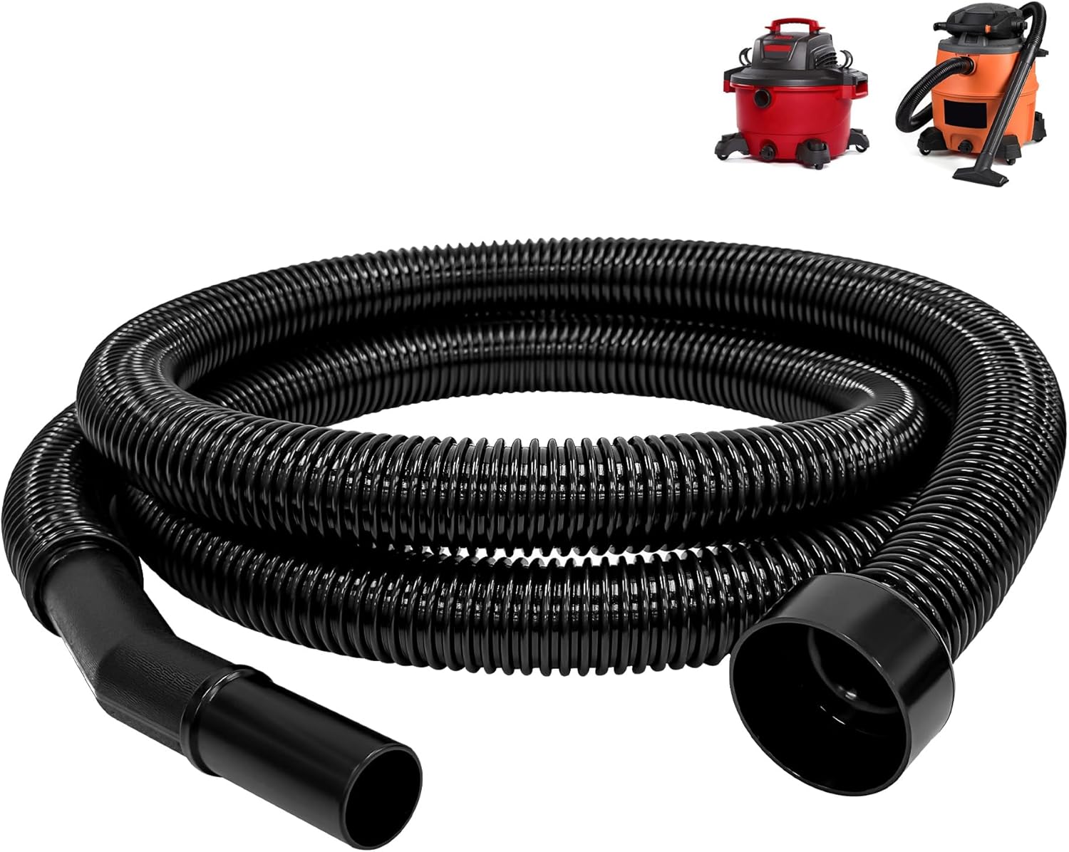 1.25" Dia. x 10FT Dust Collection Hose Fits for Home/Shop Vacuum System, Vaccuum Hose Replacement for Shop Vac Craftsman Wet & Dry Vacuums with Adapter for 2-1/4" Dust Collector Vacuum Connection