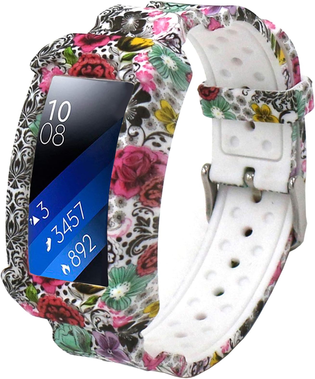 Veczom Replacement Band for Gear Fit 2, Sport Protect Case Strap Silicone Bands Compatible with Samsung Gear Fit2 Pro/Fit2 SM-R360 R365 Fitness Smart Watch Wristband Accessories