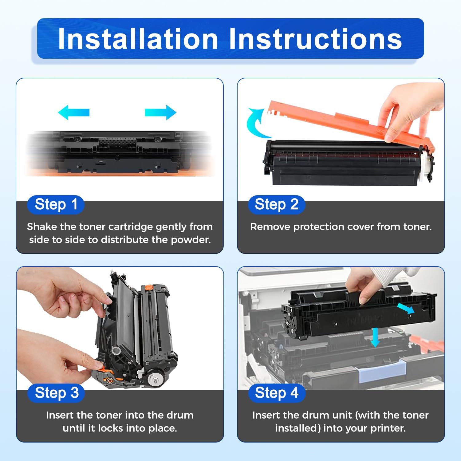 TN227BK/C/M/Y High Yield Toner Cartridge 4 Pack Compatible for Brother TN227 TN-227 TN223 TN-223BK/C/M/Y Toner Work for HL-L3270CDW HL-L3230CDW HL-L3210CW HL-L3290CDW MFC-L3710CDW(4 Pack, BK/C/M/Y)