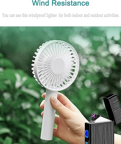 Miniatura 3 de Paquete de 2 encendedores eléctricos, encendedor recargable por USB, encendedor de plasma de doble arco, encendedor sin llama a prueba de viento,