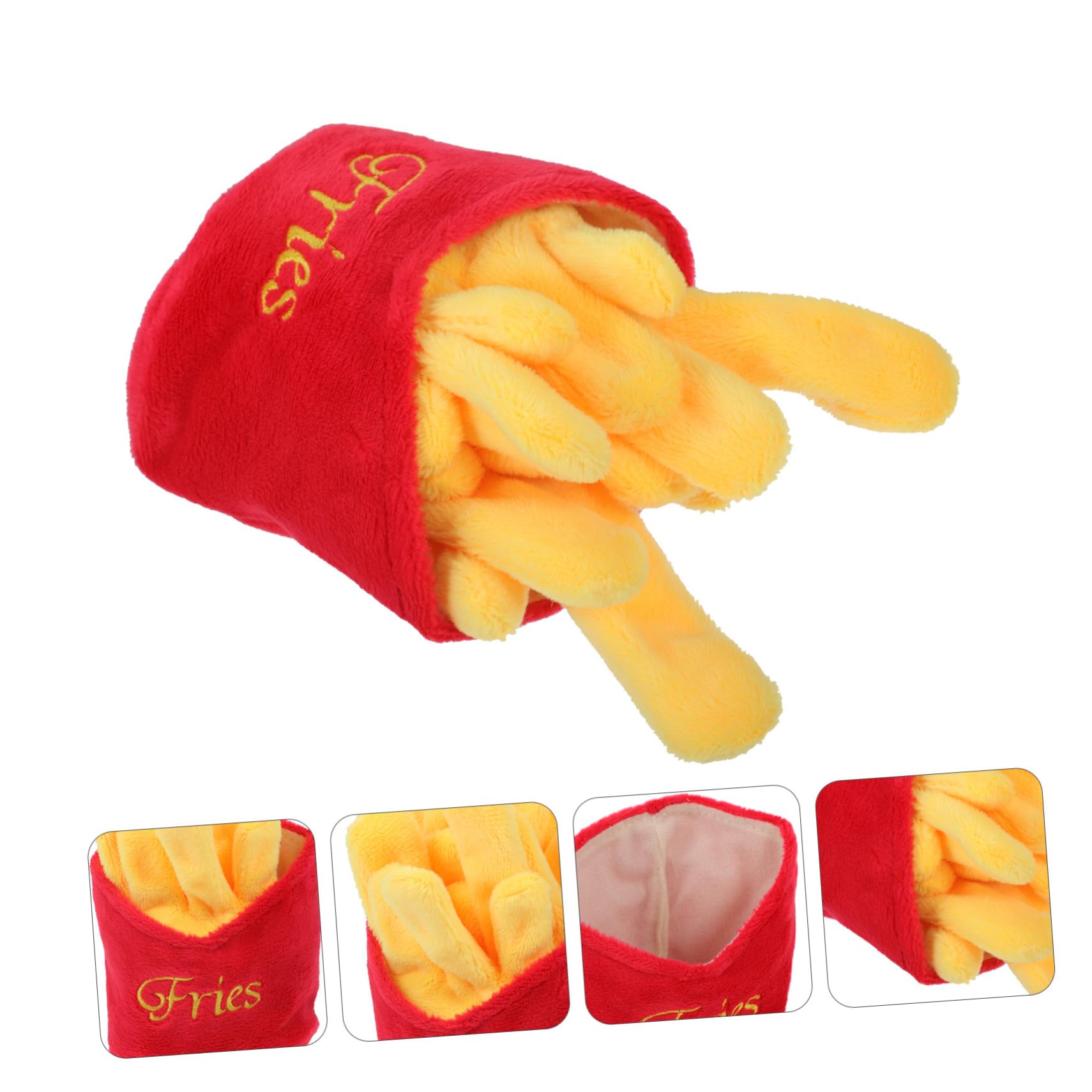 Jouet Couineur en Nourriture Chien pour Rouge Peluche Imitation Fonction pour Mastication Divertissement en Intérieur