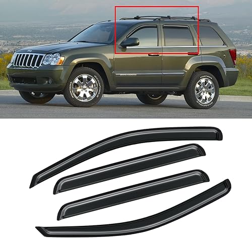 Miniatura 8 de CMVT Auto Viseras de ventana para Nissan Rogue 2014-2020, protectores contra la lluvia, deflector de sombra de ventilación, humo oscuro 14, 15, 16,