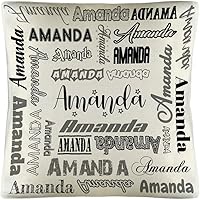 Vista 1 de Funda de almohada personalizada con nombre, fundas de almohada de lino con nombre personalizado, funda de almohada personalizada con tu nombre