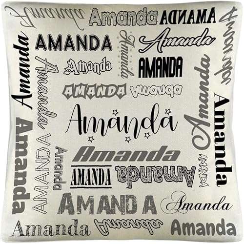 Funda de almohada personalizada con nombre, fundas de almohada de lino con nombre personalizado, funda de almohada personalizada con tu nombre para