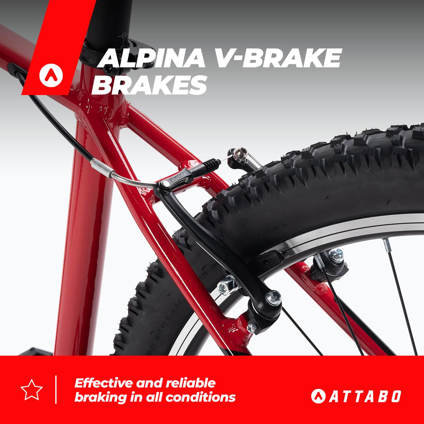 ATTABO Męski Rower ALPE 1.0 z Aluminiową Ramą 17" Ergonomiczan Kierownica Hamulce typu V-Brake Czerwony Rower Górski z kołami 29" z Akcesoriami Regulowane Siodełko 21-biegowa Przerzutka