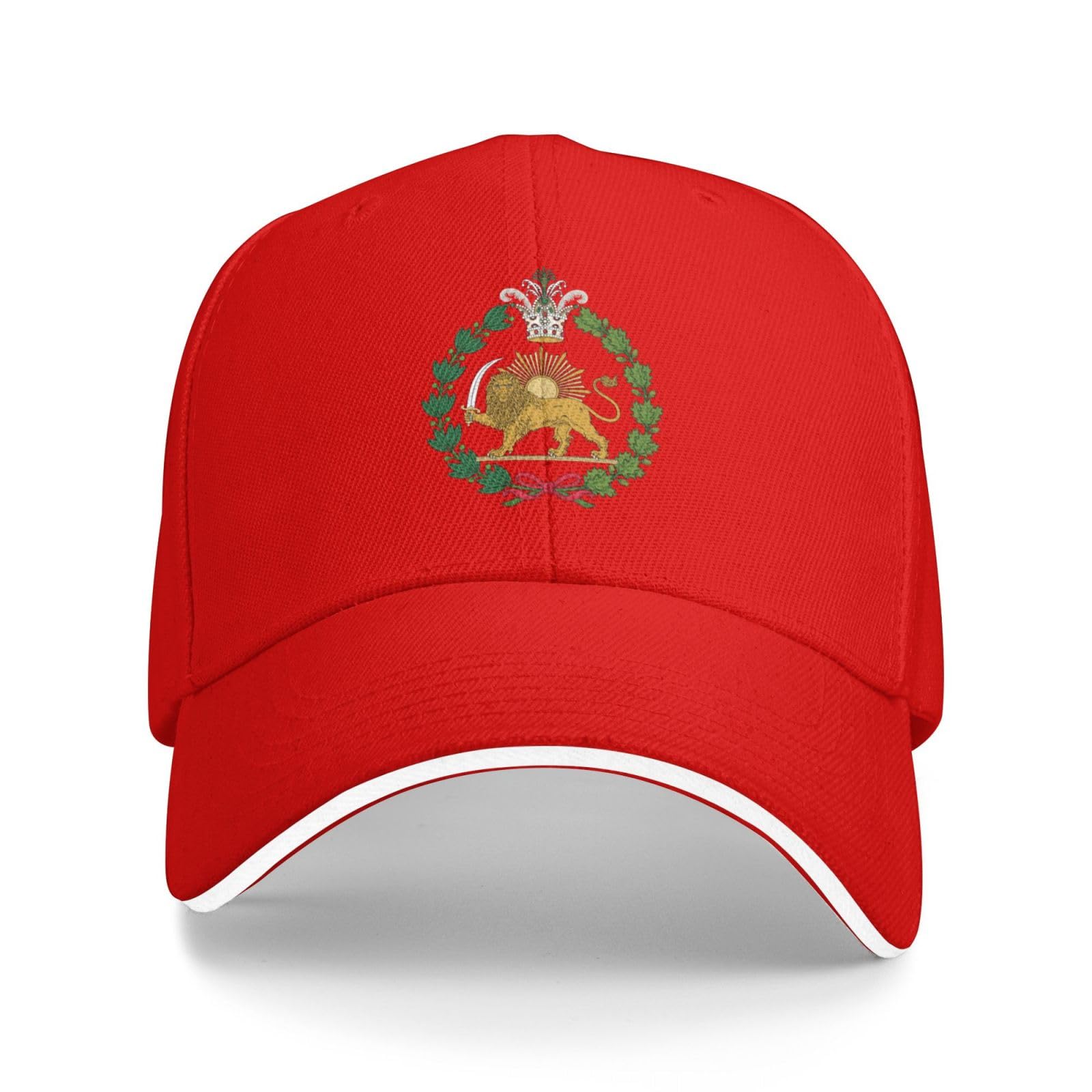 Kwqdozf Unisex Red Make Iran Great Again Hat Coat Of Arms Of Persian Flag Lion And Sun Qajar Dynasty Hat Cap For Men Women Black
