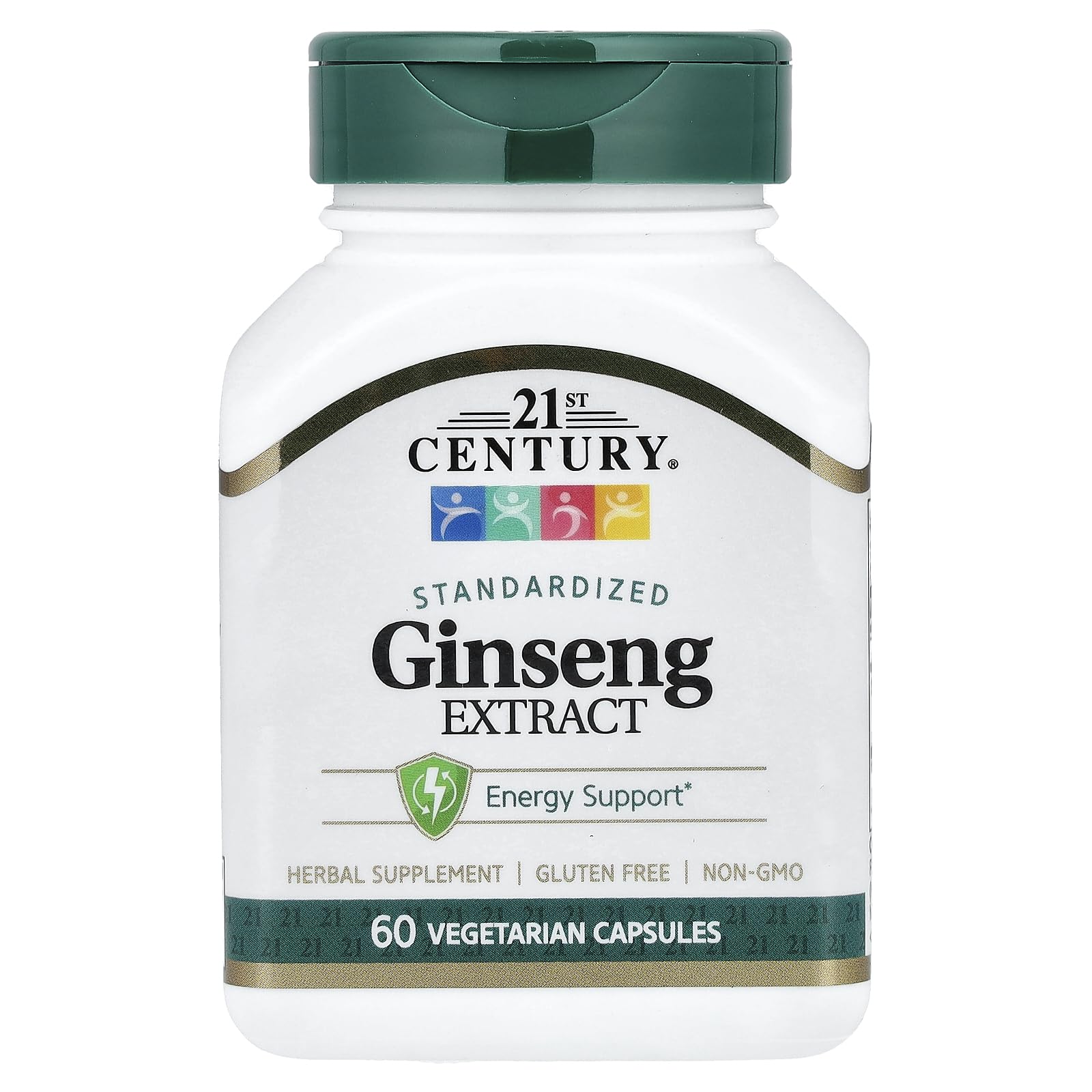 21st Century Ginseng Extract 200mg Capsules, Energy & Vitality, 60 Count 60 Count (Pack of 1)