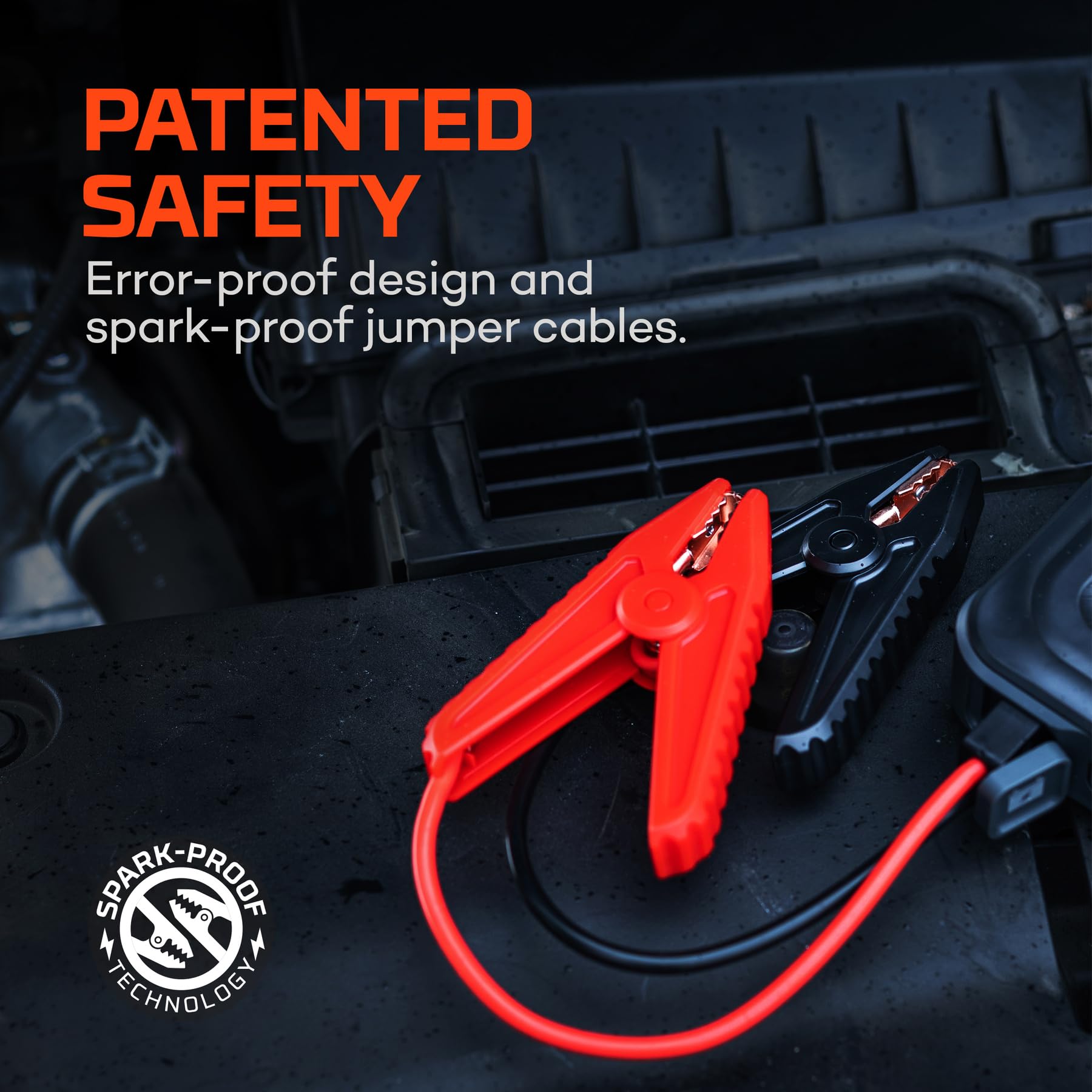 NEBO ASSIST 1000XP Arrancador 3 en 1 – Amplificador de batería portátil de coche de 1000 amperios, banco de energía USB y reflector de emergencia, recargable por USB‑C, IP65