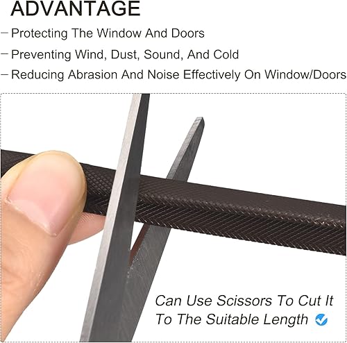 Miniatura 4 de uxcell Burlete para marco de puerta, tira de espuma autoadhesiva para ventana de 11 pies de largo y 0.35 pulgadas de ancho, tira de espuma flexible