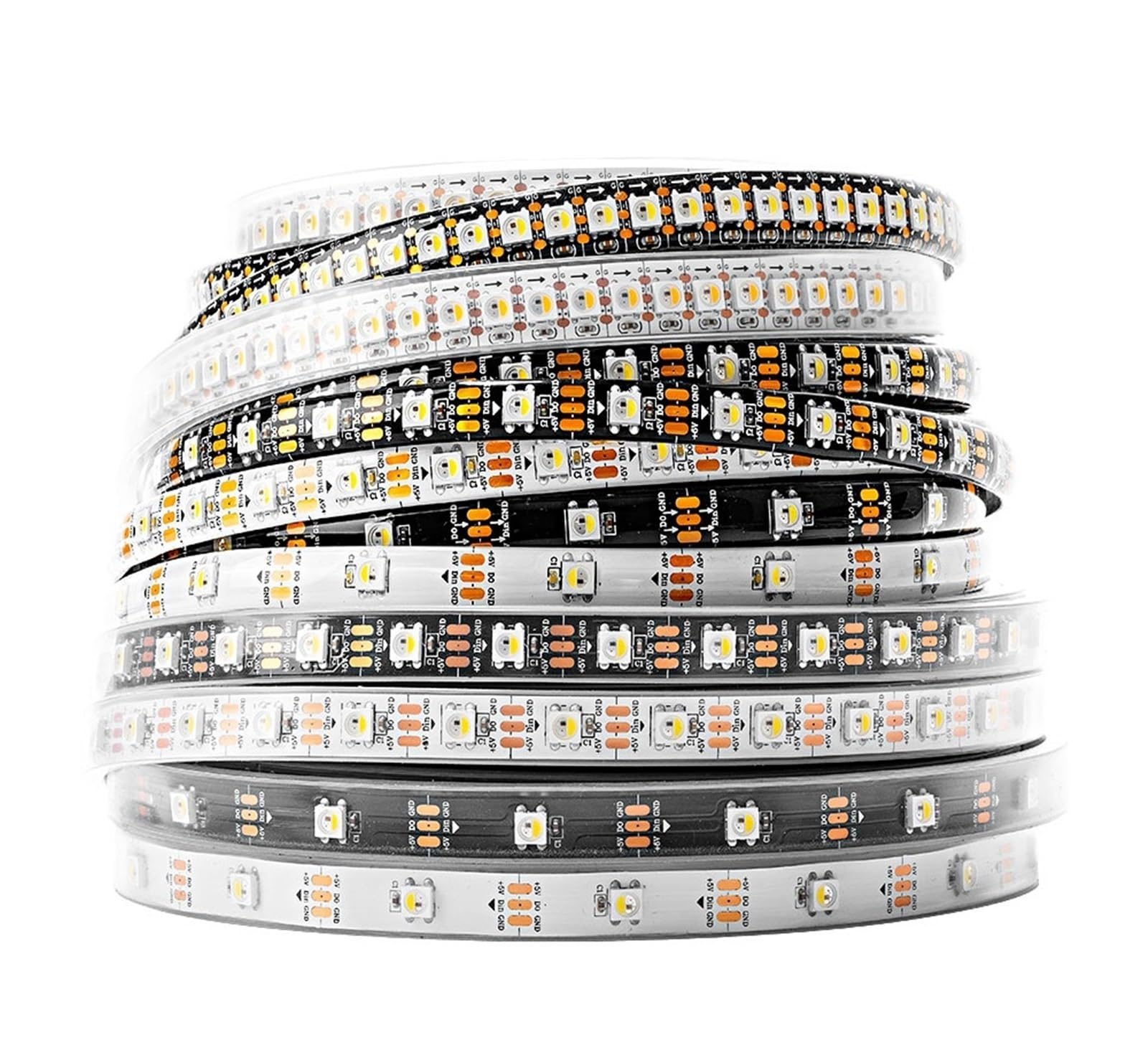 SK6812 RGBW Led Strip Light 4 in 1 Similar WS2812B 1m 4m 5m 30 60 144 LEDs Individual Addressable RGBWW Led Lights IP30 65 67 5V(1m 144 IP67,RGBNW_Black PCB)