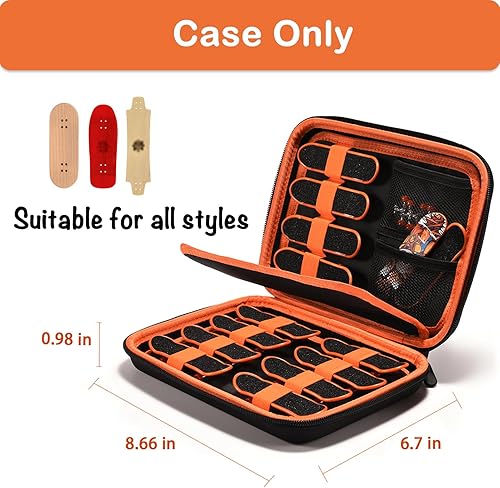 Miniatura 6 de Klawdsky Funda para diapasón, funda de transporte para patinetas Teck Deck Ultra DLX, funda de almacenamiento compatible con 12 mini patinetas (solo