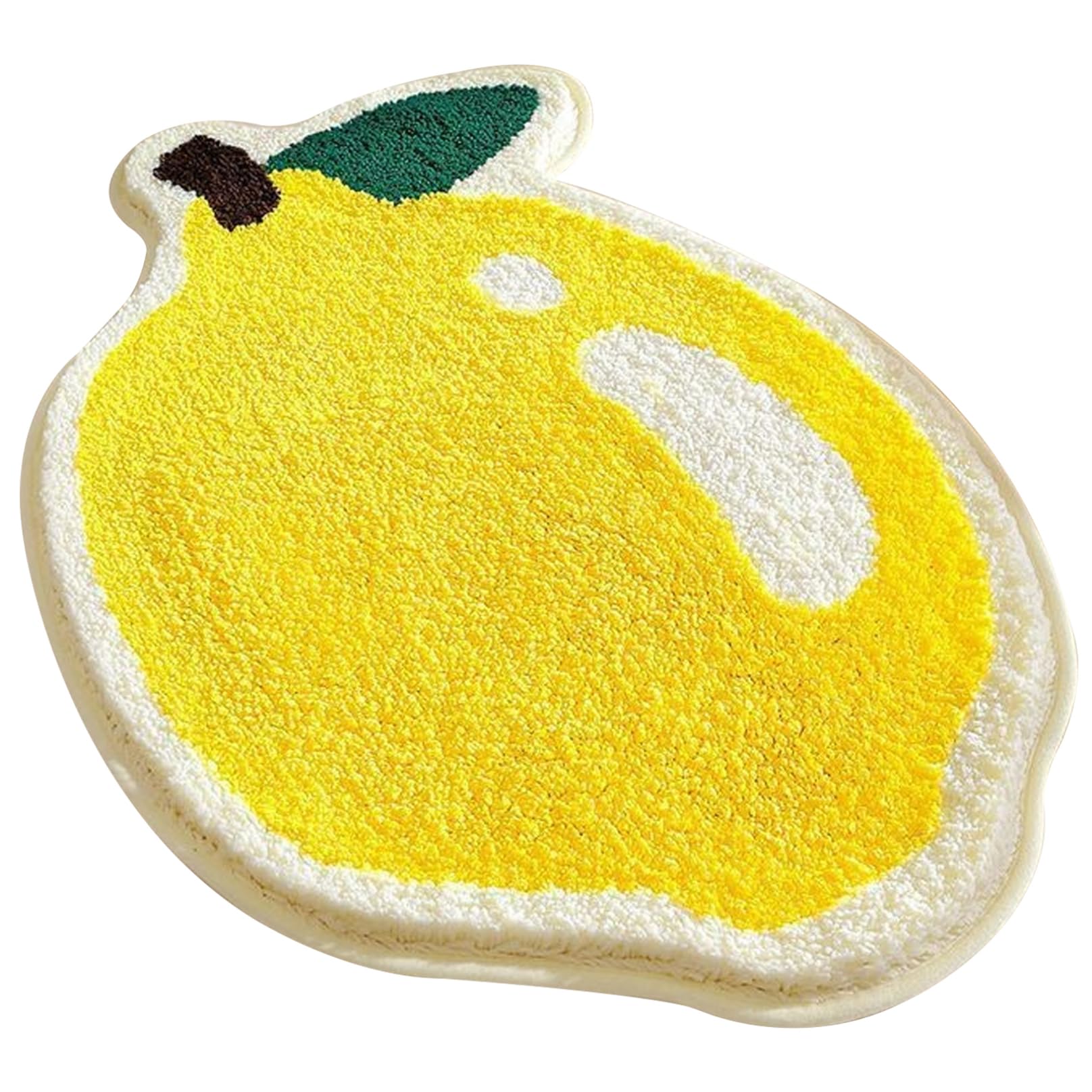 Grsrkep Bath Mat 19.69x31.50 Soft Imitation Cashmere Lemon Shaped Absorbent Bath Mat Washable for Shower Tub Bedroom Floor