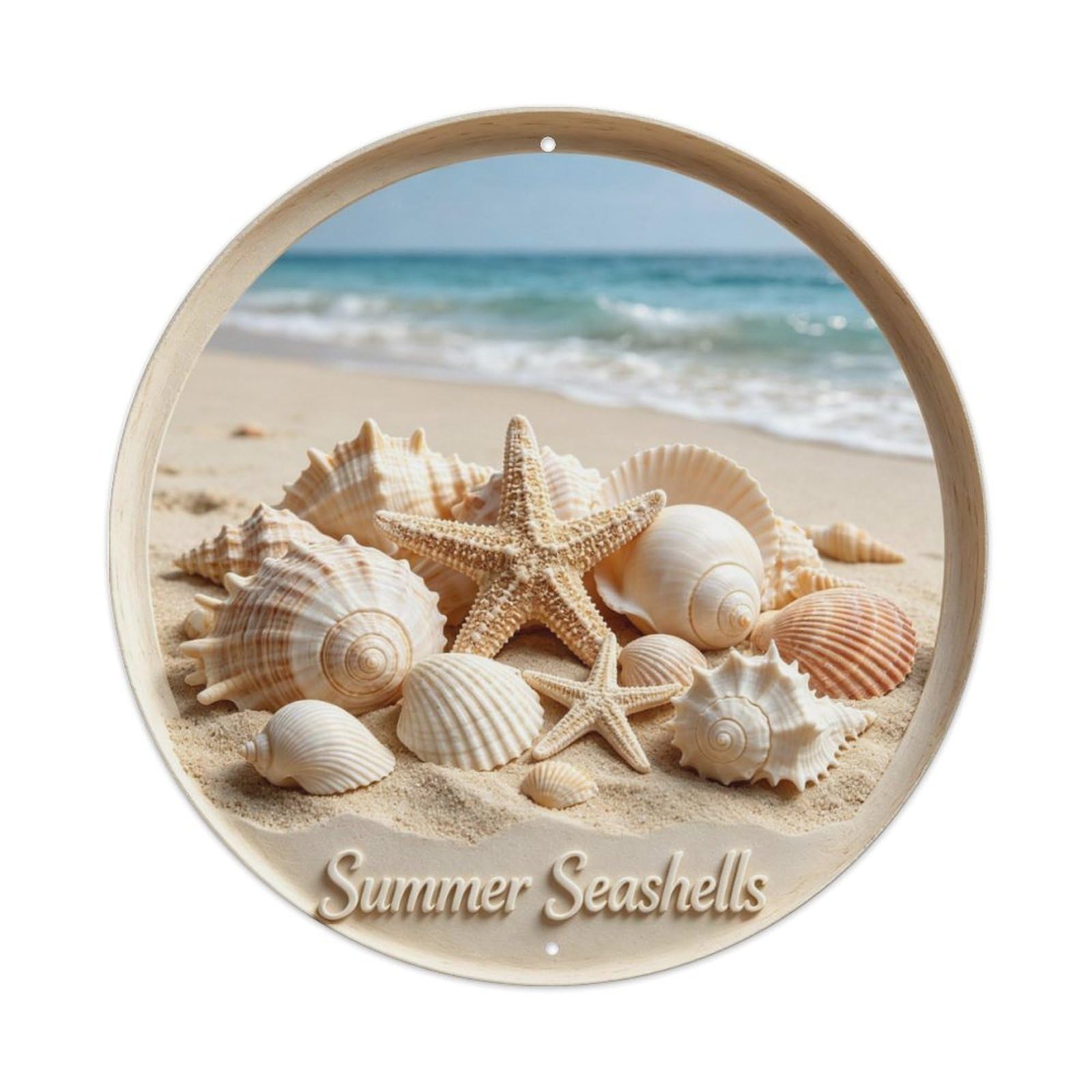 Summer Seashells Metal Tin Sign Plaque