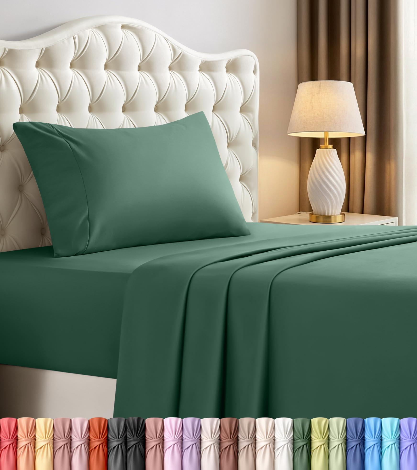 Utopia Bedding Twin Sheets - 3 Piece Bedding - Brushed Microfiber - Shrinkage and Fade Resistant - Easy Care (Twin, Emerald)