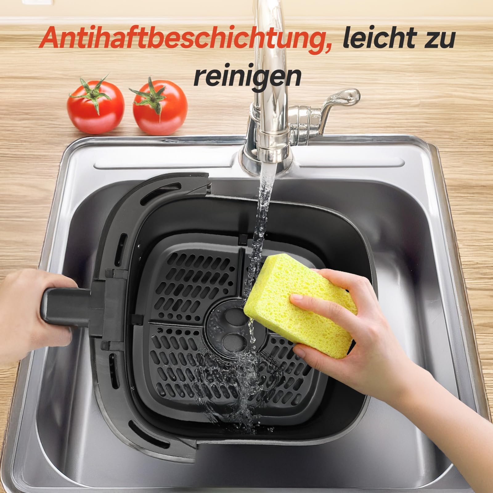 Aigostar XXL Heißluftfritteuse 6,5L mit Sichtfenster, 1600W Airfryer, Touchscreen, 12 Programme + intelligentes Vorheizen, Kompakt Fritteuse ohne Öl, Antihaftbeschichtet, Schwarz