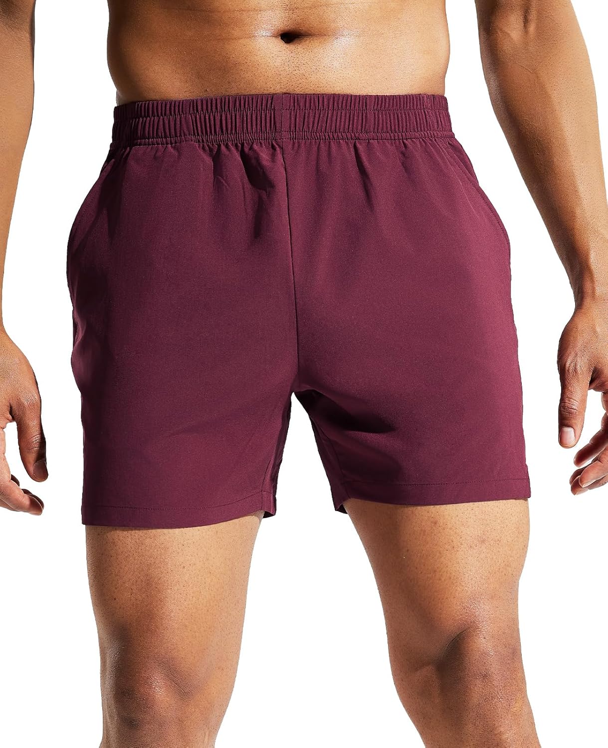 MIER Men's 5 Inch Running Athletic Shorts with Pockets Quick Dry Lightweight Gym Workout Shorts, Elastic Waist - Image 2