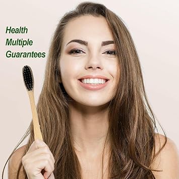 10Pcs Natural Bamboo Toothbrushes,Soft Medium Bristles for Adult Oral Care