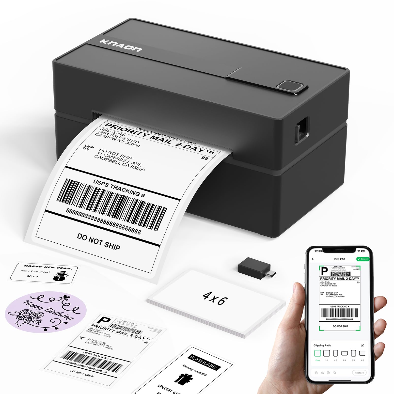 KNAON Bluetooth Thermal Shipping Label