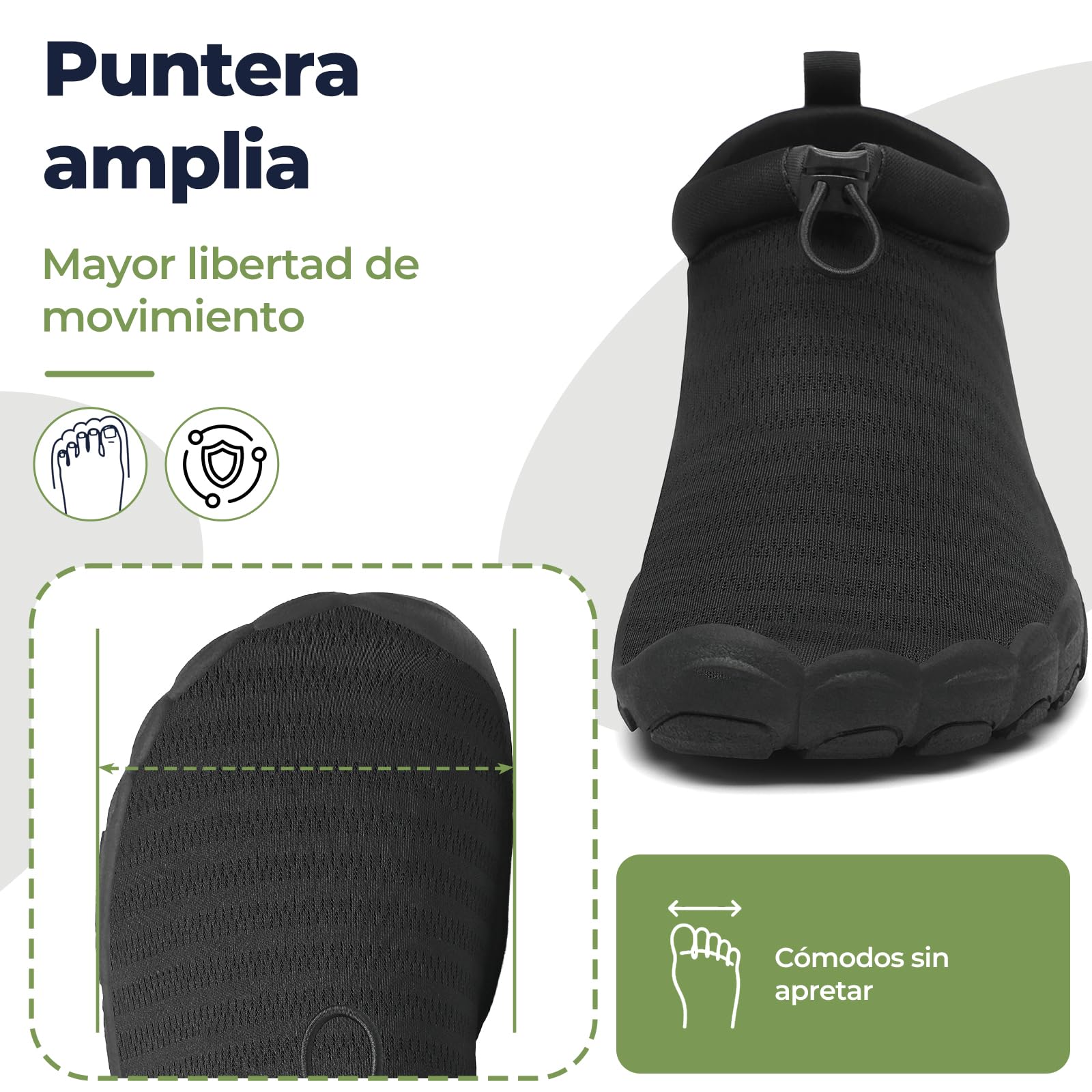 Mishansha Escarpines Hombre Mujer Secado Rápido con 13 Orificios de Drenaje Gr.36-46