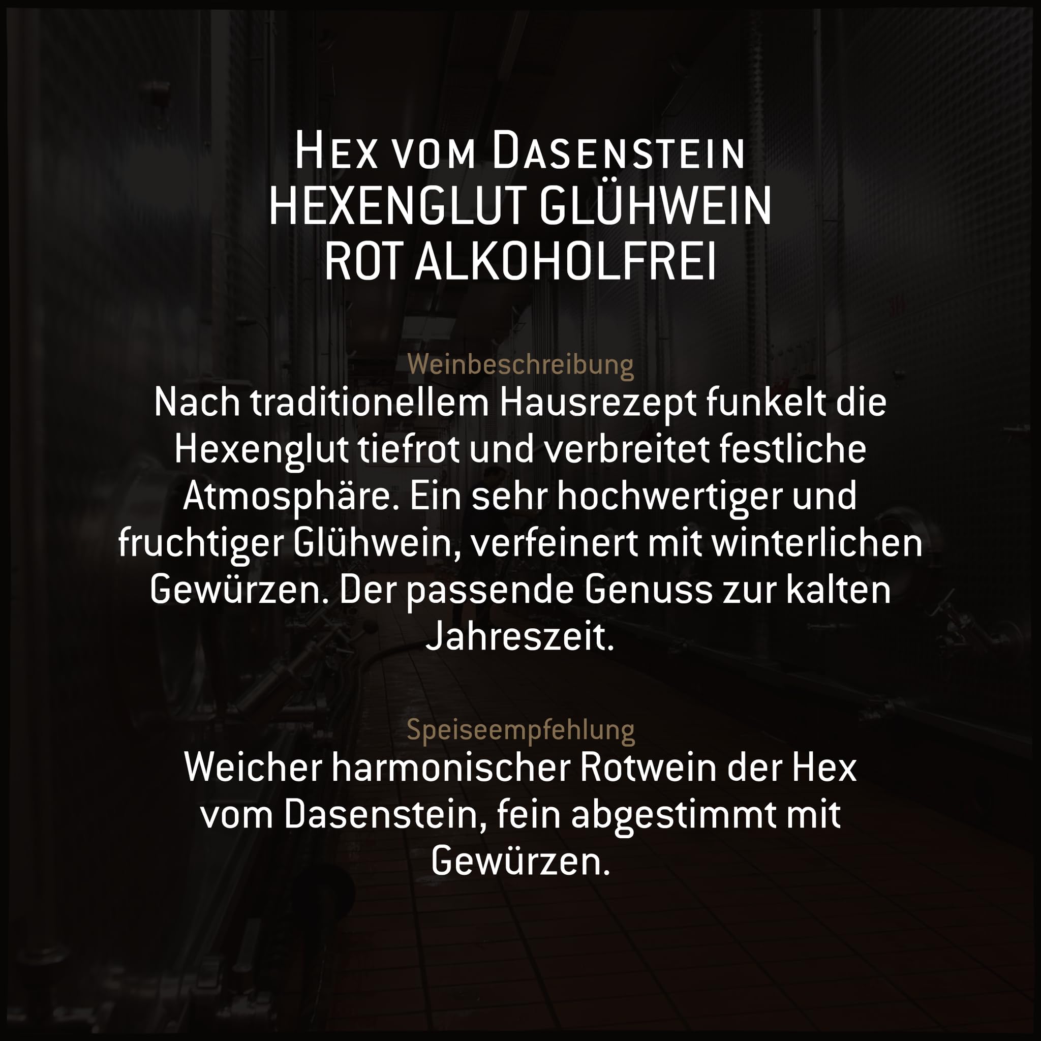 Hex vom Dasenstein Wein-Box Glühwein alkoholfrei rot - HEXENGLUT - alkoholfreier Glühwein, harmonische Rotwein Cuvée entalkoholisiert, Anbaugebiet Ortenau (1 x 3,0 l Bag-in-Box)