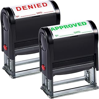 Self Inking Approved and Denied Stamps Set Office Self Inking Approved Denied by Stamp with Date for Business Supplies Approved Stamp Denied Stamps with Date and Signature