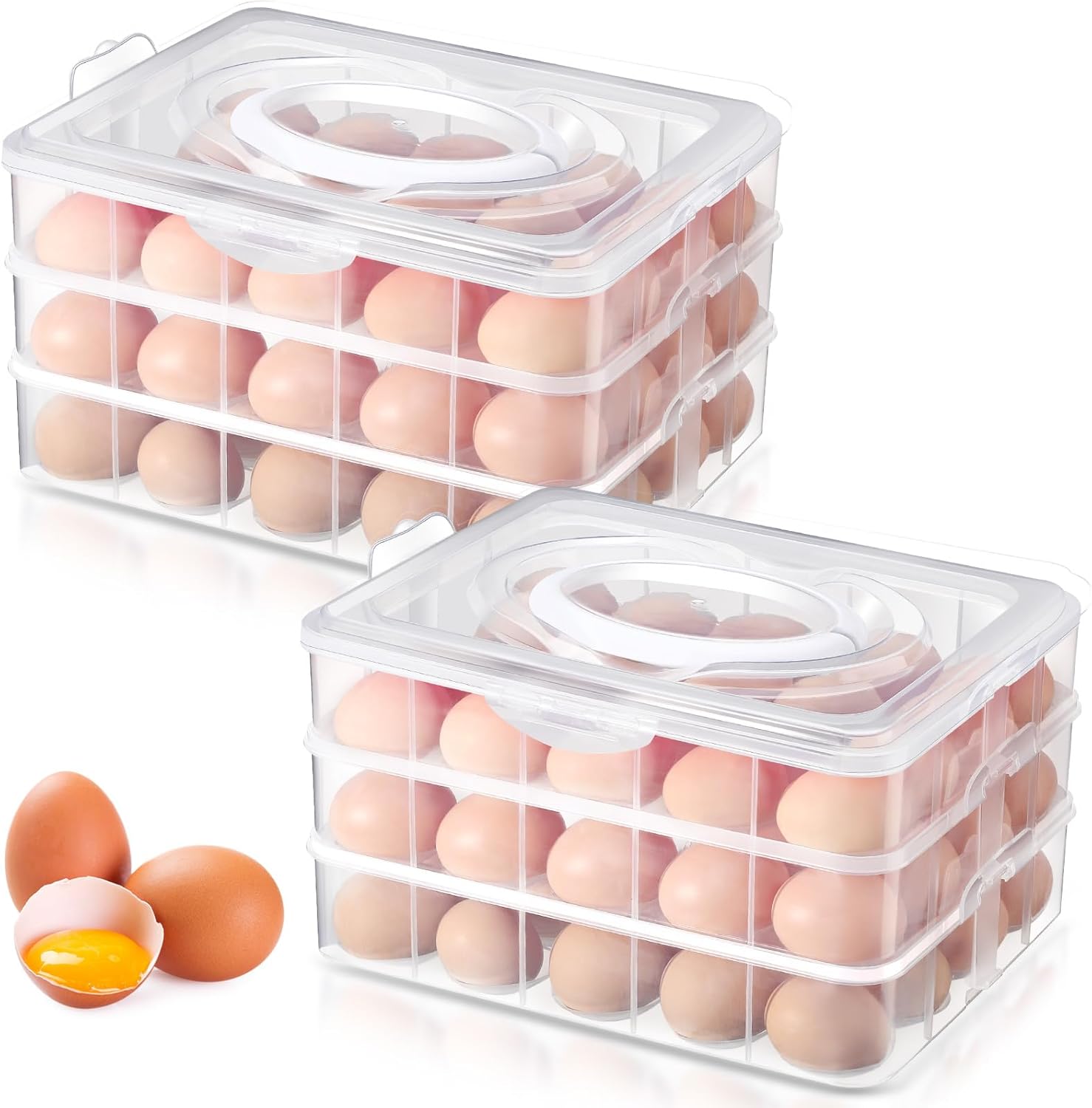 Ziliny 2 Pcs Deviled Egg Containers with Lid Deviled Egg