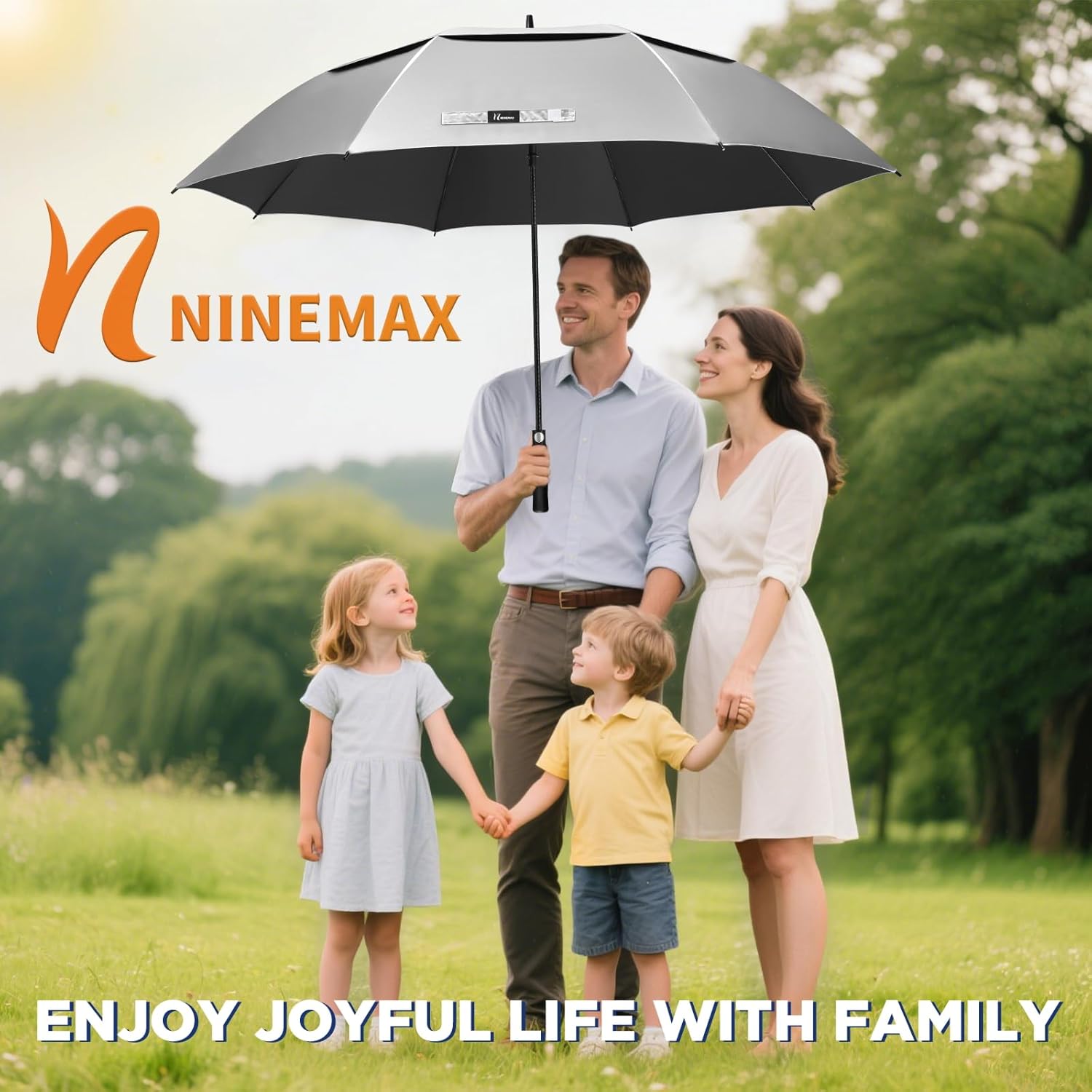 NINEMAX UV Potection Golf Umbrella, 51/54/62/68 Inch UV Umbrellas for Sun Blocking Large Windproof for Rain - Image 7