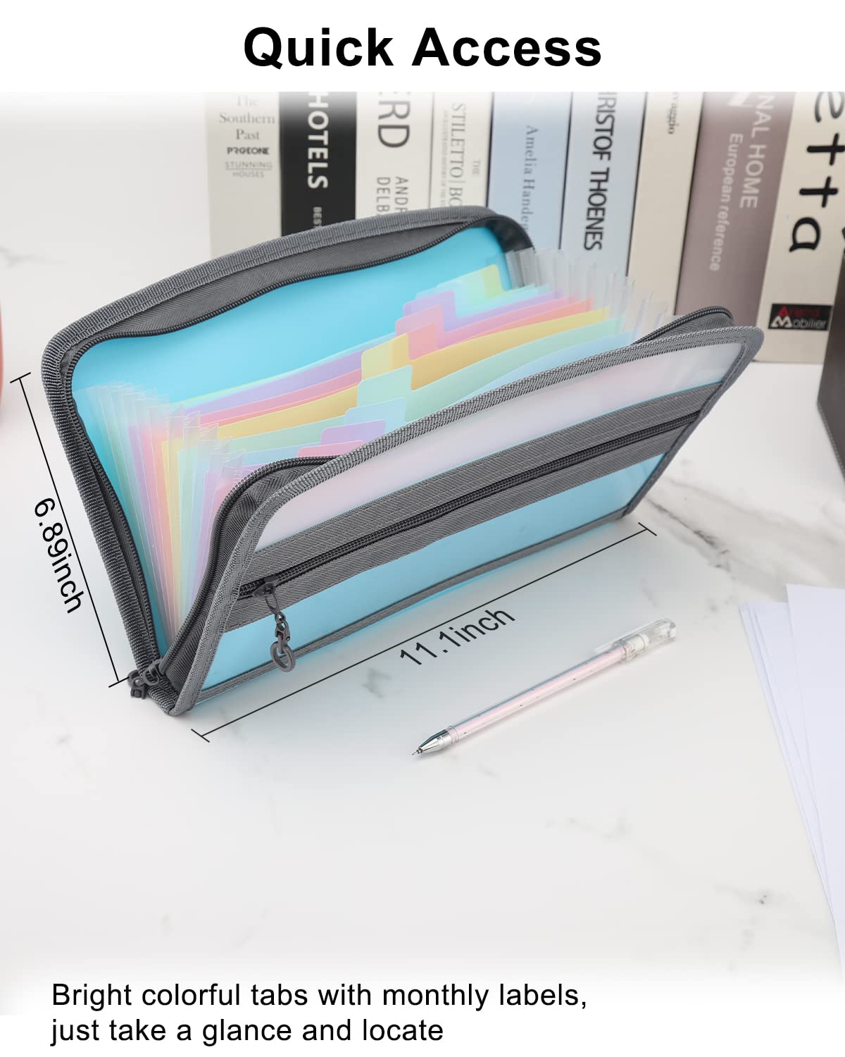 24 Pockets Expanding File Folder With Cover Accord... - Vicedeal - View #11