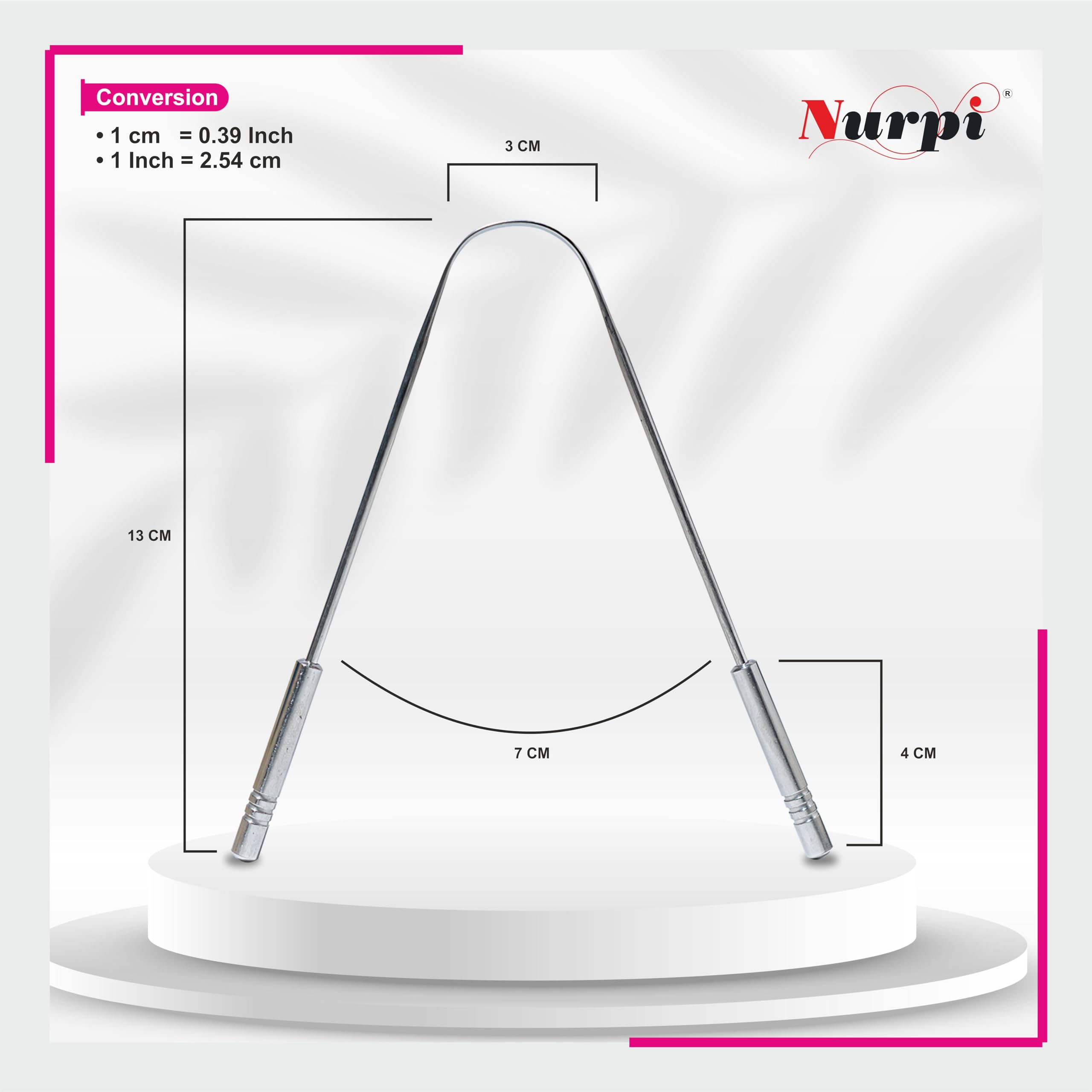 Nurpi Steel Premium tongue cleaner Reduces Bad Breath | Comfortable & Flexible Handle Easy to Use pack of 4 2