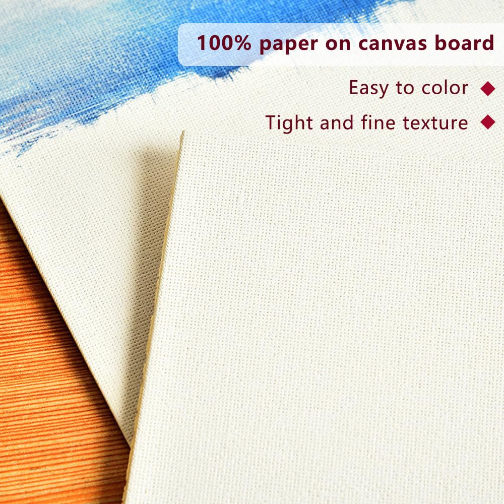 Lot De 9 Toiles à Peindre 20x25 Cm - 100% Coton, Châssis Tendu, Pour Acrylique, Huile, Aquarelle