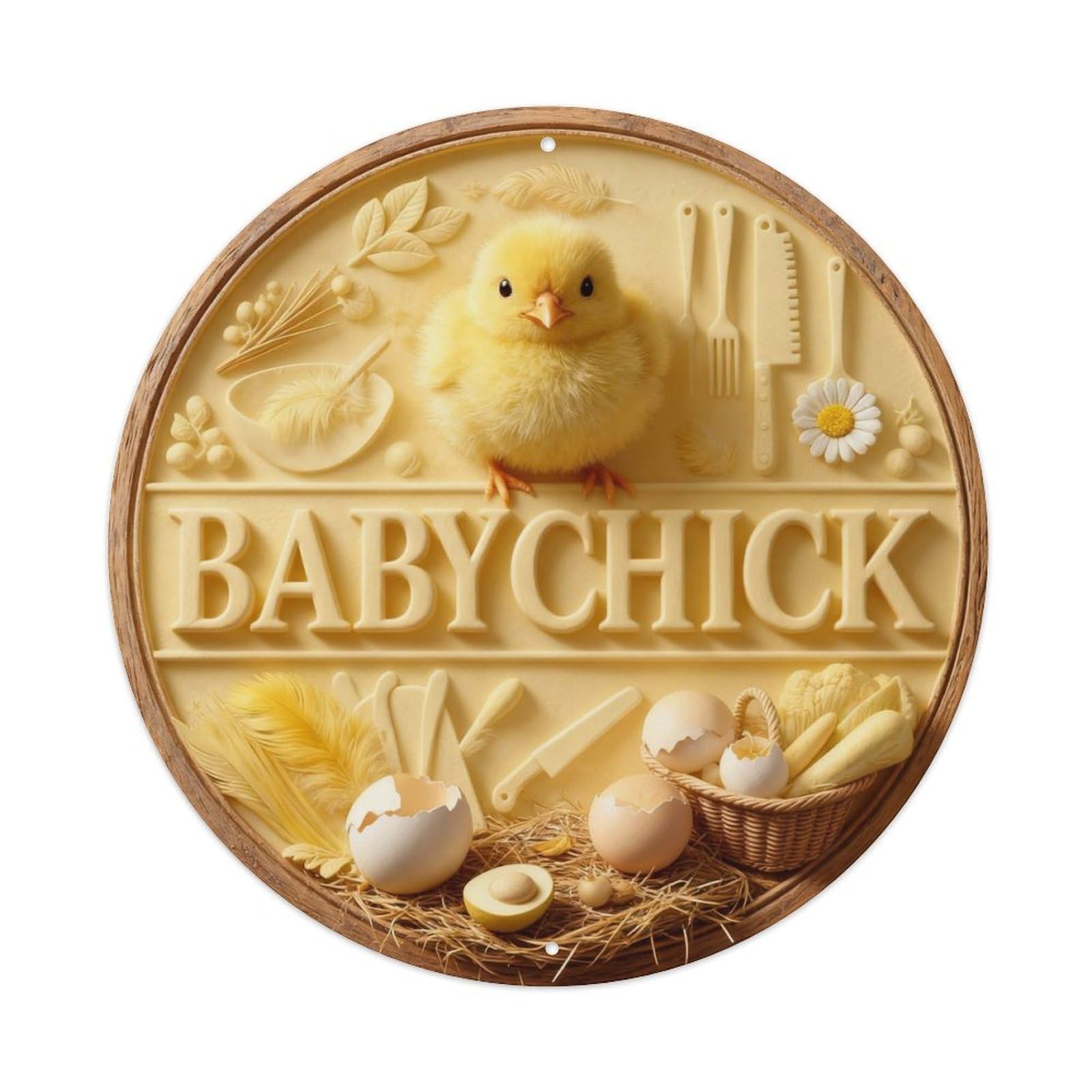Baby Chick Metal Tin Sign Plaque