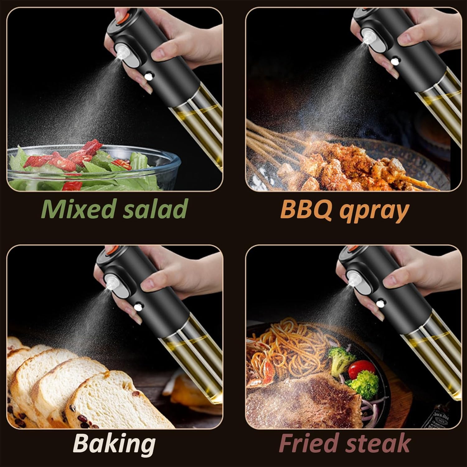 Biem Butter Sprayer, Biem Butter Sprayer for Baking & Grilling, 200ml/7oz Electric Butter Sprayers, Reusable Electric Oil Dispenser Bottle with Adjustable Mist, Popcorn Butter Dispenser (2pcs)