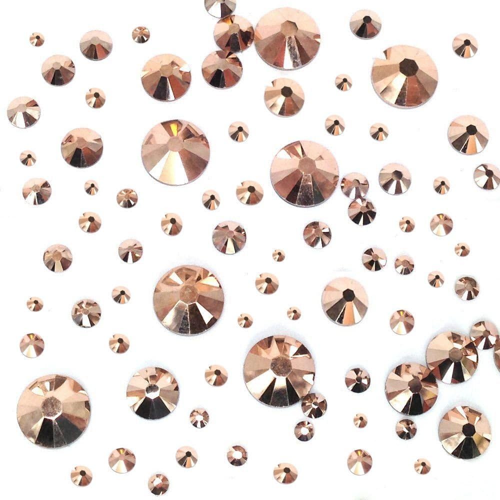 Crystal-WholesaleCrystal Rose Gold (001 ROGL) 144 pcs Swarovski 2058/2088 Crystal Flatbacks rhinestones nail art mixed with Sizes ss5, ss7, ss9, ss12, ss16, ss20, ss30