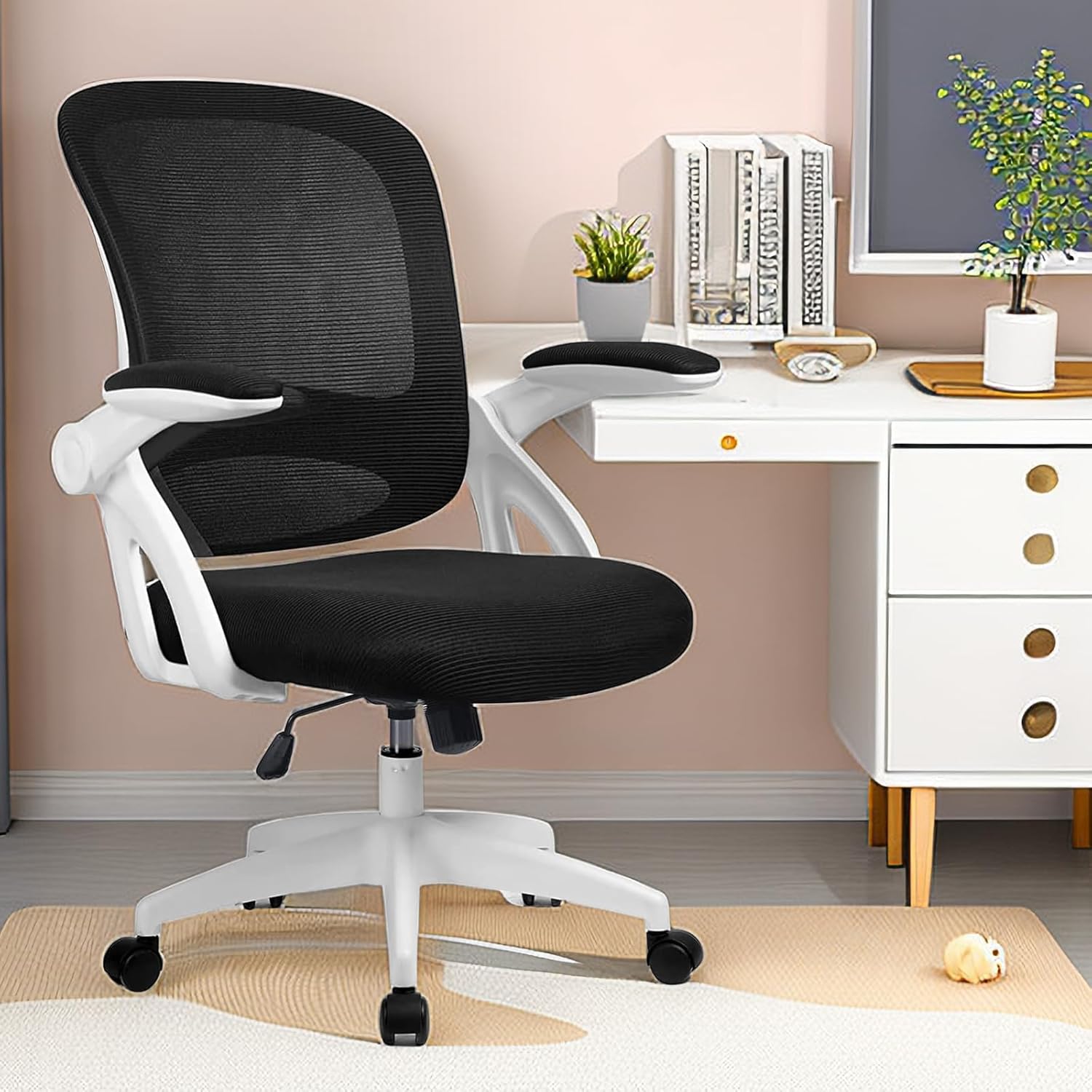 COMHOMA Ergonomic Office Chair 90° Flipup Armrests Computer Desk Chair Lumbar Support Height