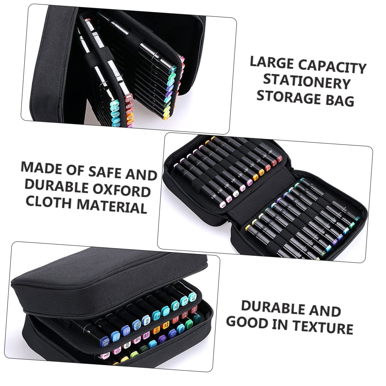 MAGICLULU 1pezzi Astuccio Per Pennarelli Multistrato in Oxford Maniglia Per Organizzare Cancelleria e Pennarelli Tasca Sul Retro Per Piccoli Oggetti