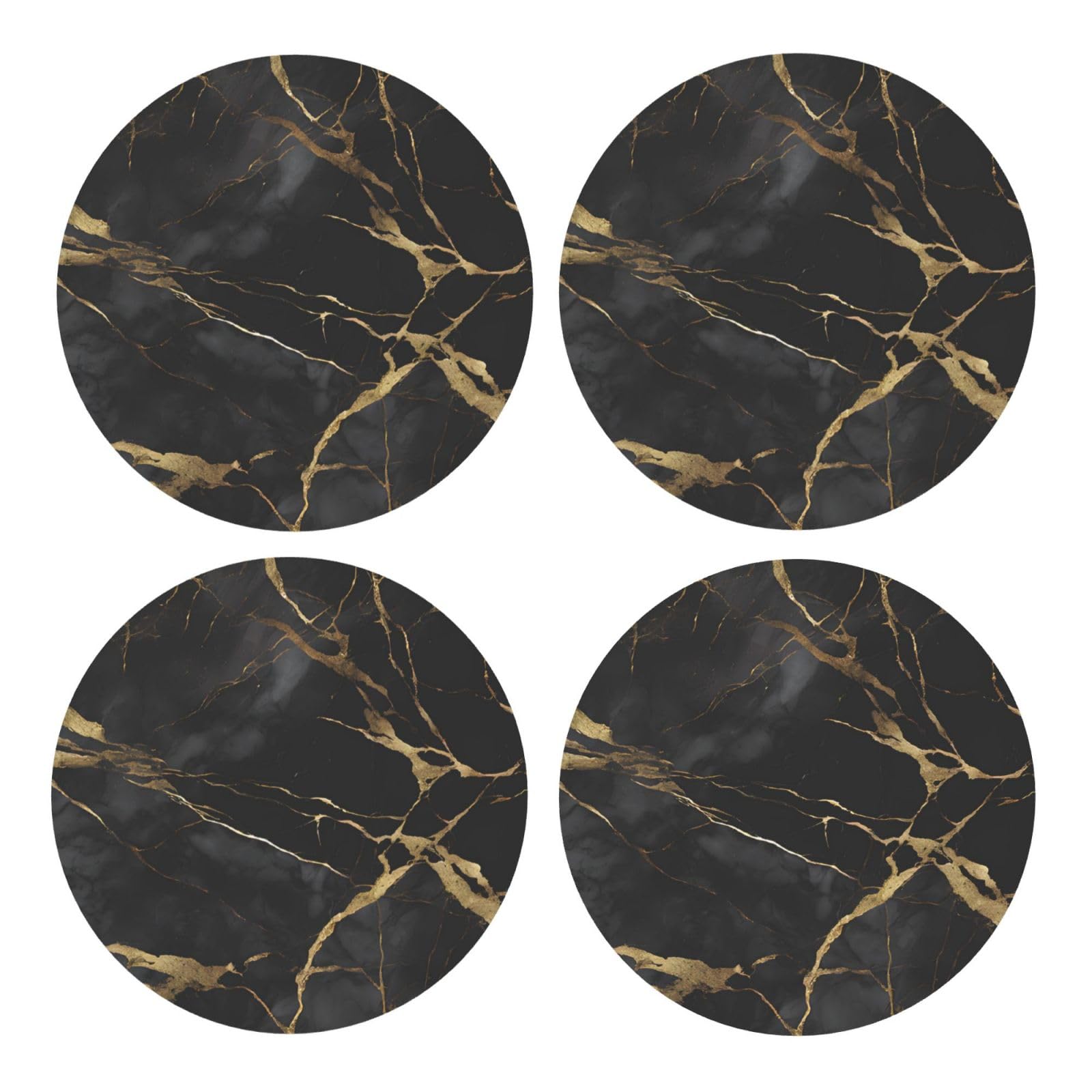 Dessous de verre marbre noir liège pour apéro entre amis et repas de ferme