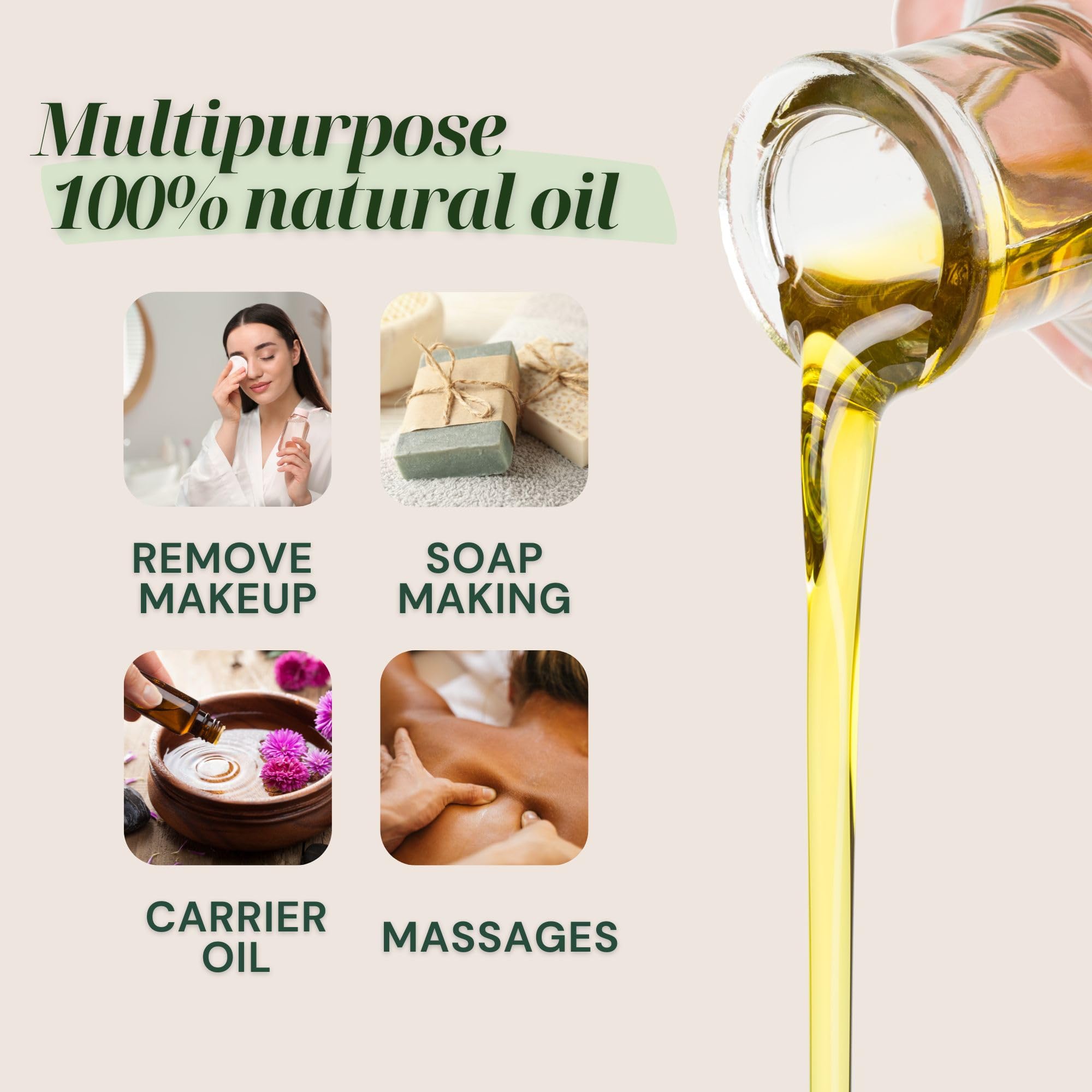 Huile de Soja BIO 5000 ml - Huile Corps Hydratante pour Massage Professionnel, Anti-cellulite, Raffermissant, Anti-âge visage à la vitamine E