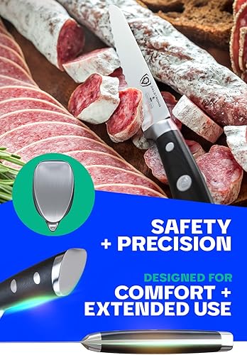 Miniatura 5 de Dalstrong Cuchillo multiusos dentado de 5.5 pulgadas, serie Gladiator Elite, acero alemán forjado de alto carbono, cuchillo de cocina, hoja de