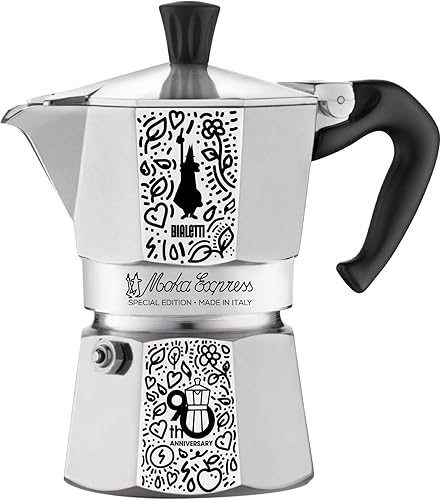 Bialetti Moka Express 3 Cups 90th Anniversary  Cafetera de aluminio + bolsa 90 aniversario