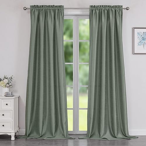 Miniatura 10 de Uptown - Cortinas de seda sintética para ventana de sala de estar 2 paneles de cortina blanca texturizada de 96 pulgadas de largo cortinas de lujo