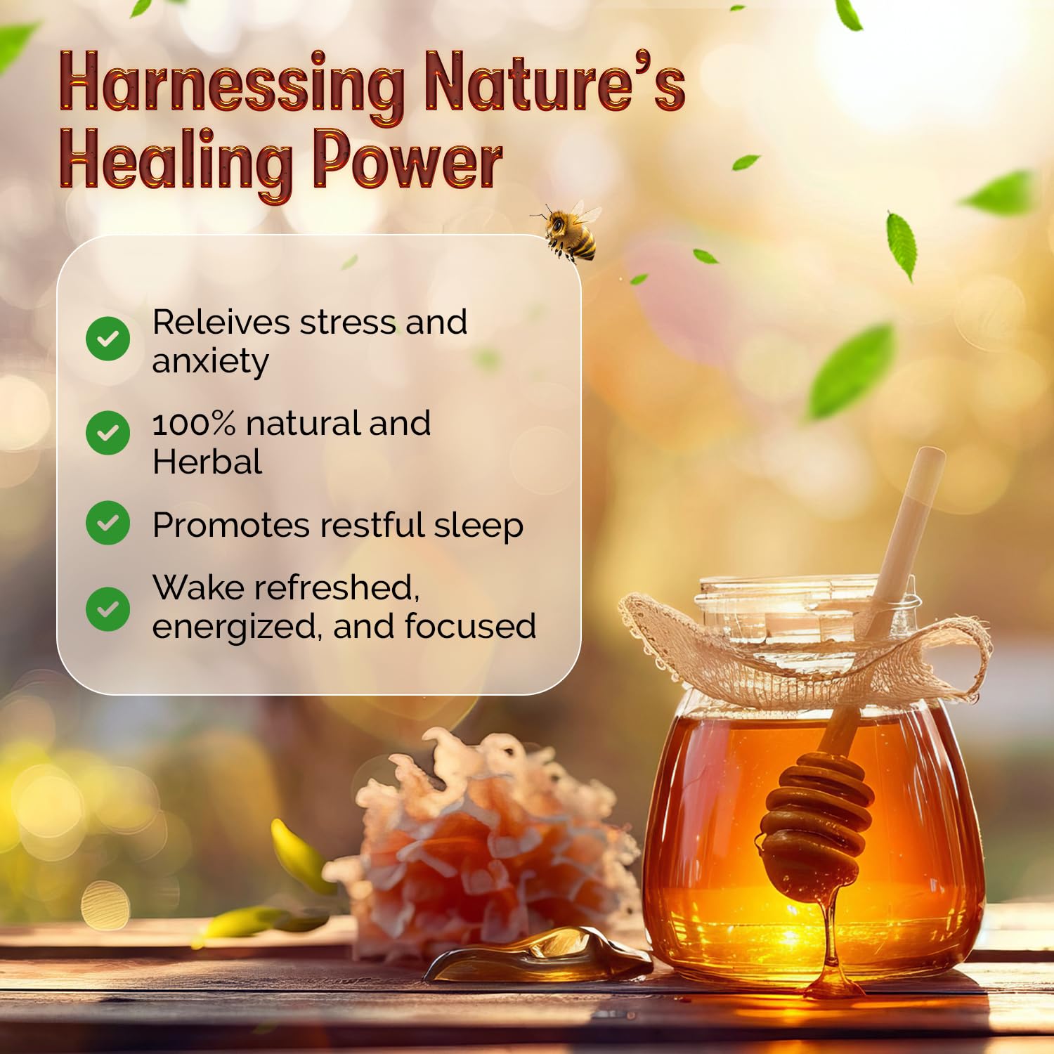 Ashraf Naturals Silk Dream Honey | Floral Herbal Honey Blend with Chamomile, Lavender, Jasmine, Rosemary & Saffron | 20 Sachets, 15 g Each (300 g Total)